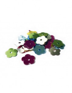 SACHET PAILLETTES 6MM FLEURS COL ASSORTIS 15g 2