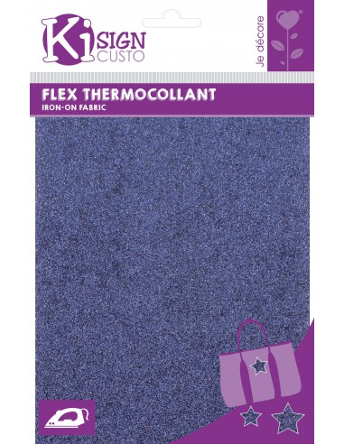 FLEX THERMOCOLLANT BLEU MARINE PAILLETTE 15X20CM