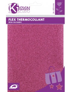 FLEX THERMOCOLLANT PAILLETTE ROSE CERISE - 15x20cm