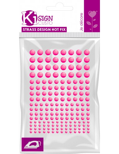 METAL ROND THERMOCOLLANT FLUO PINK - ø3/4/5/6 mm - 176 pcs