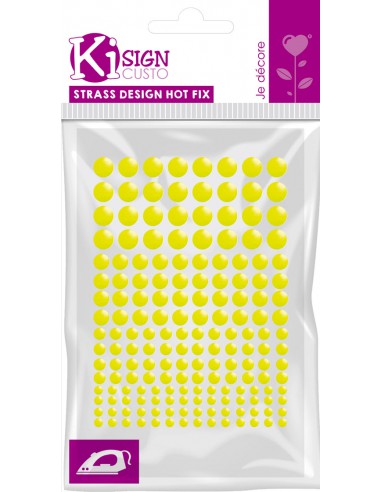 METAL ROND THERMOCOLLANT FLUO YELLOW - ø3/4/5/6 mm - 176 pcs