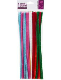 SACHET DE 45 BRINS CHENILLE - Ø8MM - 9 COULEURS - 300mm