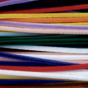SACHET DE 45 BRINS CHENILLE - Ø8MM - 9 COULEURS - 300mm