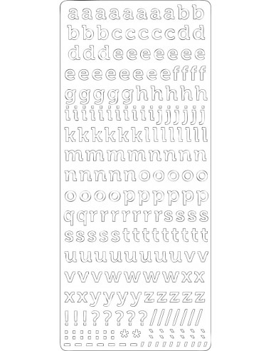 PEEL OFF'S ALPHABET MINUSCULE OR 105x232mm