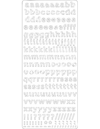 PEEL OFF'S ALPHABET MINUSCULE ARGENT 105x232mm
