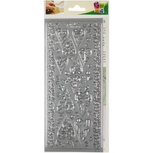 PEEL OFF'S CŒURS ELANCES ARGENT 105x232mm
