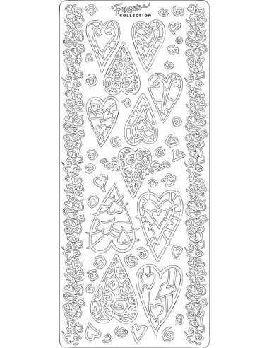 PEEL OFF'S CŒURS ELANCES ARGENT 105x232mm