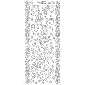 PEEL OFF'S CŒURS ELANCES ARGENT 105x232mm