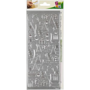 PEEL OFF'S PARTY ARGENT 105x232mm
