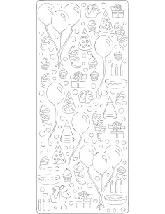 PEEL OFF'S PARTY ARGENT 105x232mm 2