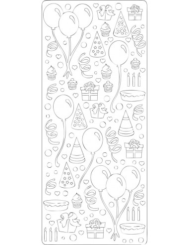 PEEL OFF'S PARTY ARGENT 105x232mm