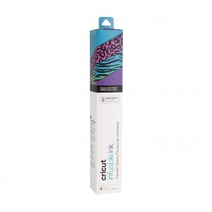 SET DE 4 FEUILLES 'CRICUT' INFUSIBLE INK AVEC MOTIFS ANIMAUX AUX COULEURS VIVES LEOPARD BLEU