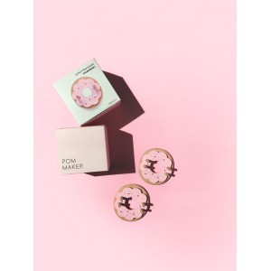 Donut Pom Maker - Outil pour créer des pompons - strawberry (rose)