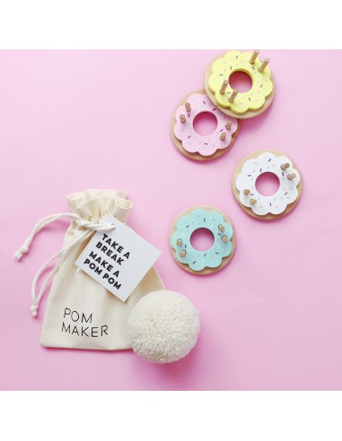 Donut Pom Maker - Outil pour créer des pompons - lemon ( jaune)