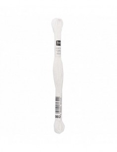 Fil à broder Rico Design 100% coton égyptien 8m - MOULINE BLANC 02 - N°002