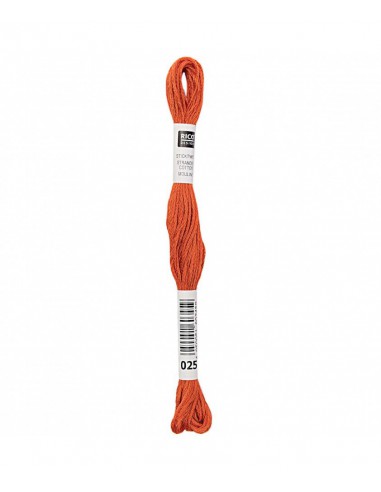 Fil à broder Rico Design 100% coton égyptien 8m - MOULINE TERRACOTTA 03 - N°025