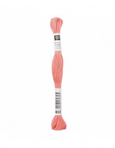 Fil à broder Rico Design 100% coton égyptien 8m - MOULINE SAUMON 02 - N°033