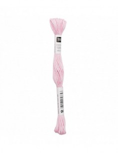 Fil à broder Rico Design 100% coton égyptien 8m - MOULINE ROSE CLAIR 01 - N°064