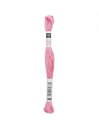 Fil à broder Rico Design 100% coton égyptien 8m - MOULINE ROSE CLAIR 03 - N°066