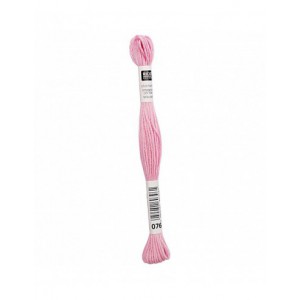 Fil à broder Rico Design 100% coton égyptien 8m - MOULINE ROSE 01 - N°076