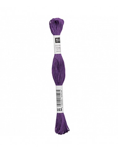 Fil à broder Rico Design 100% coton égyptien 8m - MOULINE LILAS 06 - N°103