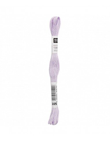 Fil à broder Rico Design 100% coton égyptien 8m - MOULINE MAUVE 01 - N°105