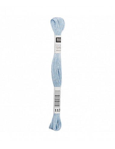 Fil à broder Rico Design 100% coton égyptien 8m - MOULINE BLEU CLAIR 01 - N°113