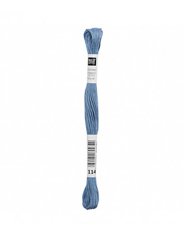 Fil à broder Rico Design 100% coton égyptien 8m - MOULINE BLEU CLAIR 02 - N°114