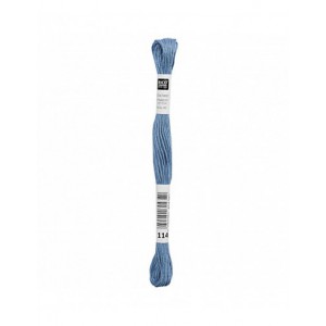 Fil à broder Rico Design 100% coton égyptien 8m - MOULINE BLEU CLAIR 02 - N°114
