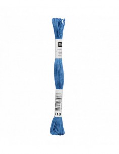 Fil à broder Rico Design 100% coton égyptien 8m - MOULINE BLEU ROI 02 - N°118