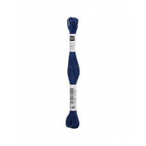 Fil à broder Rico Design 100% coton égyptien 8m - MOULINE BLEU ROI 04 - N°120