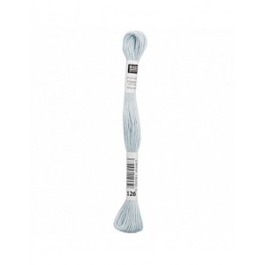 Fil à broder Rico Design 100% coton égyptien 8m - MOULINE BLEU GLACE 01 - N°126