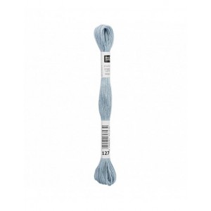 Fil à broder Rico Design 100% coton égyptien 8m - MOULINE BLEU GLACE 02 - N°127