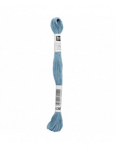 Fil à broder Rico Design 100% coton égyptien 8m - MOULINE BLEU FUME 01 - N°130