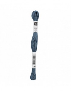Fil à broder Rico Design 100% coton égyptien 8m - MOULINE BLEU FUME 02 - N°131