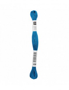 Fil à broder Rico Design 100% coton égyptien 8m - MOULINE CYAN 03 - N°159