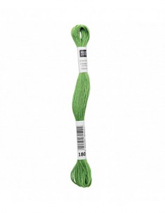 Fil à broder Rico Design 100% coton égyptien 8m - MOULINE VERT GRENOUILLE 02 - N°180