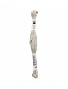 Fil à broder Rico Design 100% coton égyptien 8m - MOULINE GRIS-VERT 01 - N°182