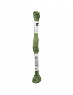 Fil à broder Rico Design 100% coton égyptien 8m - MOULINE VERT CLAIR 03 - N°191