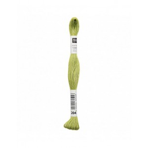 Fil à broder Rico Design 100% coton égyptien 8m - MOULINE VERT KIWI 01 - N°204