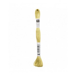 Fil à broder Rico Design 100% coton égyptien 8m - MOULINE VERT OLIVE 01 - N°208