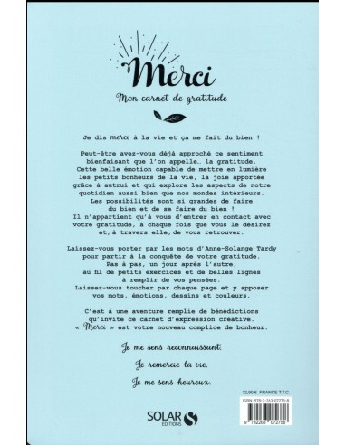 ~ Merci - Mon carnet de gratitude - Solar Editions