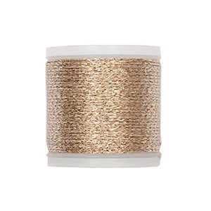 Fil à broder Rico Design 45 % polyamide et 55 % fil metal 50m - METALLIQUE NO. 20 OR