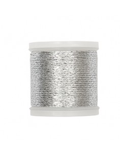 Fil à broder Rico Design 45 % polyamide et 55 % fil metal 50m - METALLIQUE NO. 20 ARGENT