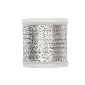 Fil à broder Rico Design 45 % polyamide et 55 % fil metal 50m - METALLIQUE NO. 20 ARGENT