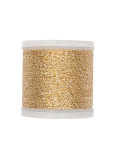 Fil à broder Rico Design 70 % polyamide et 30 % fil metal 200m - METALLIQUE NO. 40 OR