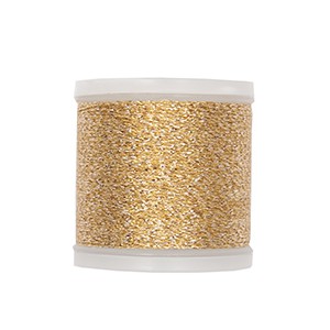 Fil à broder Rico Design 70 % polyamide et 30 % fil metal 200m - METALLIQUE NO. 40 OR