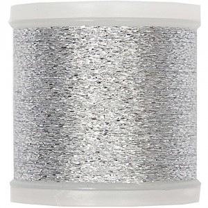 Fil à broder Rico Design 70 % polyamide et 30 % fil metal 200m - METALLIQUE NO. 40 ARGENT
