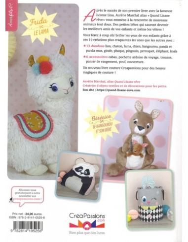 ~ Quand Lisane coud Les animaux du monde - 13 doudous et 6 accessoires à coudre avec patron - CreaPassions