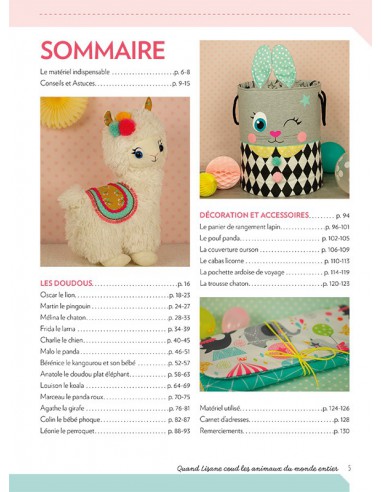 ~ Quand Lisane coud Les animaux du monde - 13 doudous et 6 accessoires à coudre avec patron - CreaPassions